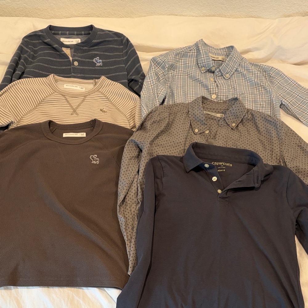 Boys Assorted Long Sleeve Shirts Abercrombie size 7/8 JCrew crewcuts size 8